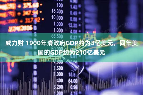威力财 1900年清政府GDP约为3亿美元，同年美国的GDP约为210亿美元