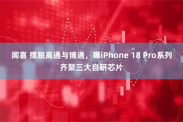 闻喜 摆脱高通与博通，曝iPhone 18 Pro系列齐聚三大自研芯片