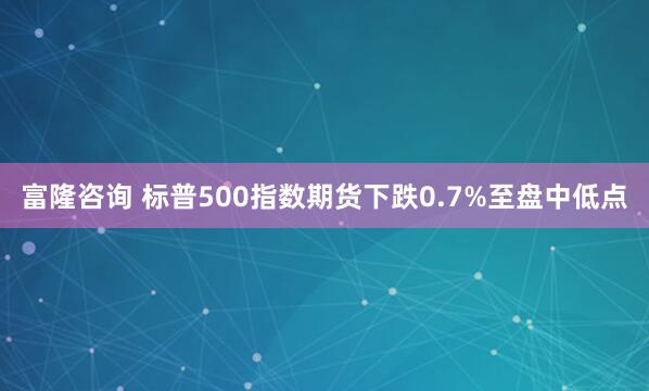 富隆咨询 标普500指数期货下跌0.7%至盘中低点